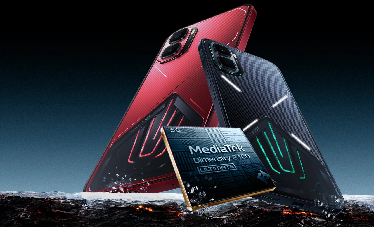 इनफिनिक्स GT 50 Pro स्मार्टफोन, Black Abyss और Red Blaze रंग में